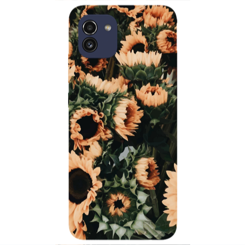 Samsung A03 Sunflowers Transparent Silicone TPU Θήκη