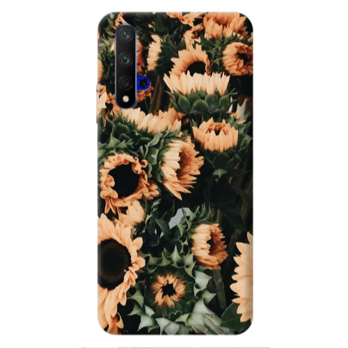 Huawei Nova 5 T Sunflowers Transparent Silicone TPU Θήκη