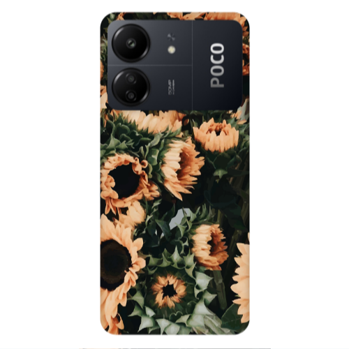 Xiaomi Poco C65 Sunflowers Transparent Silicone TPU Θήκη