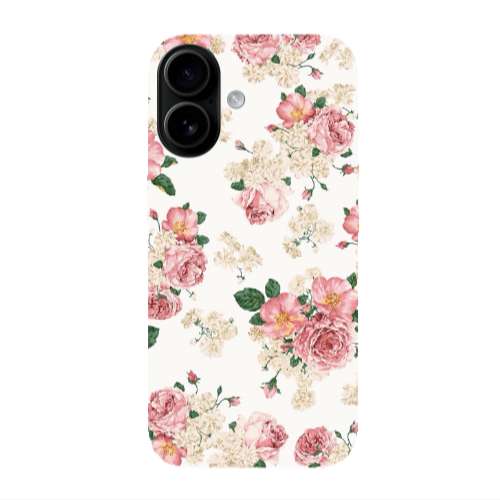 Apple Iphone 16 plus Pink Flowers 2 Transparent Silicone TPU Θήκη