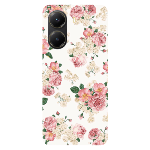 Xiaomi Poco X7 Pro Pink Flowers 2 Transparent Silicone TPU Θήκη