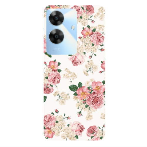 Realme Note 60 Pink Flowers 2 Transparent Silicone TPU Θήκη