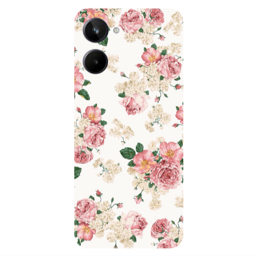 Realme 10 Pink Flowers 2 Transparent Silicone TPU Θήκη