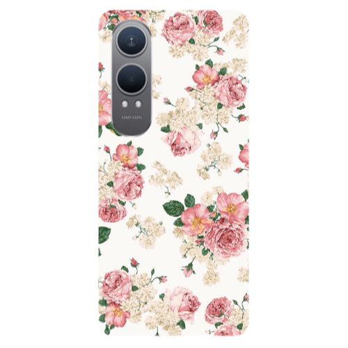 Oneplus Nord Ce 4 lite Pink Flowers 2 Transparent Silicone TPU Θήκη