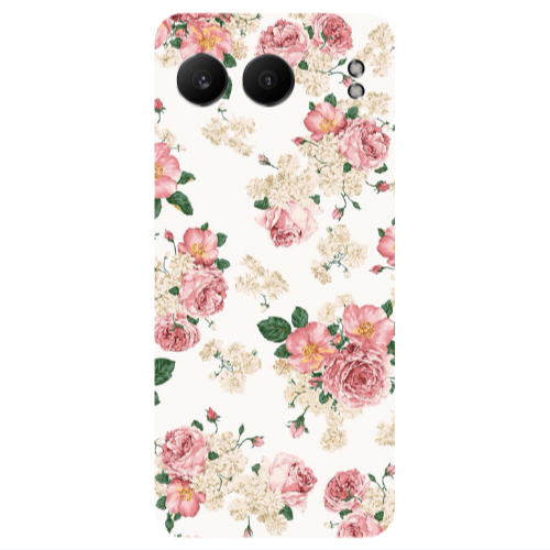 Oneplus Nord 4 Pink Flowers 2 Transparent Silicone TPU Θήκη