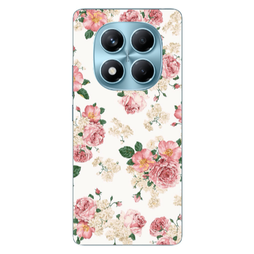 Xiaomi Redmi Note 14 Pro Pink Flowers 2 Transparent Silicone TPU Θήκη