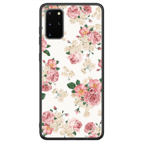 Samsung S20 Pink Flowers 2 Black Glossy Θήκη