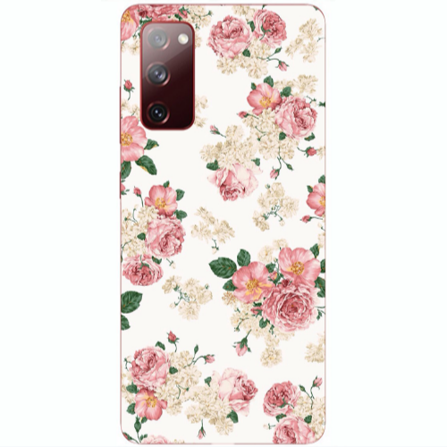 Samsung S20 FE Pink Flowers 2 Transparent Silicone TPU Θήκη