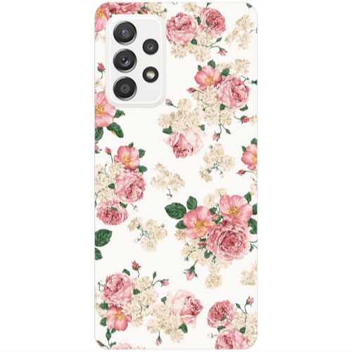 Samsung A33 Pink Flowers 2 Transparent Silicone TPU Θήκη