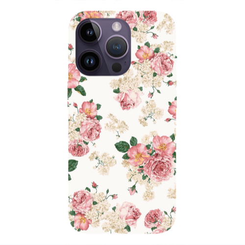 Apple iPhone 14 Pro  Pink Flowers 2 Transparent Silicone TPU Θήκη