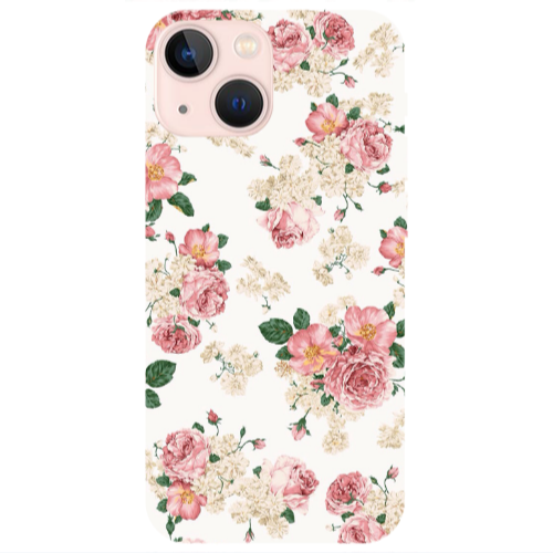 Apple iPhone 13 Mini Pink Flowers 2 Transparent Silicone TPU Θήκη