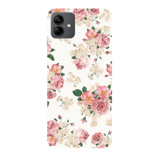 Samsung A04 Pink Flowers 2 Transparent Silicone TPU Θήκη
