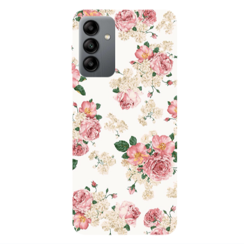 Samsung A04S Pink Flowers 2 Transparent Silicone TPU Θήκη