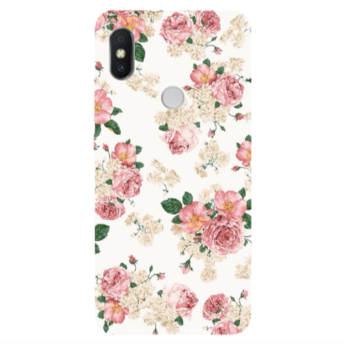 Xiaomi Redmi S2 Pink Flowers 2 Transparent Silicone TPU Θήκη