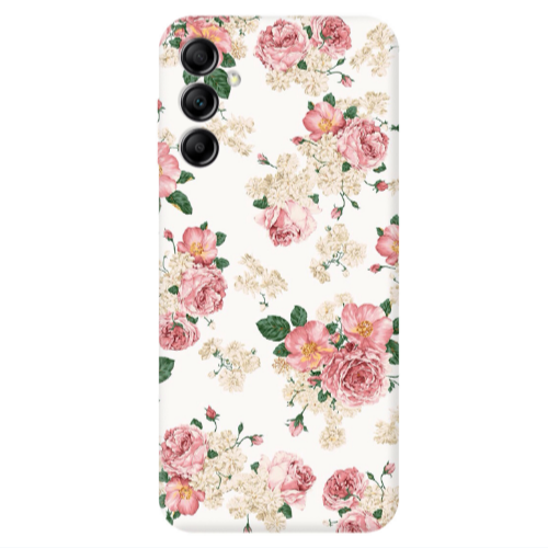 Samsung A14 5G Pink Flowers 2 Transparent Silicone TPU Θήκη