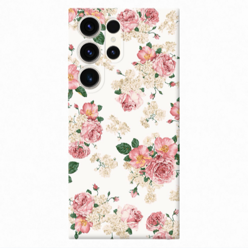 Samsung S23 Ultra Pink Flowers 2 Transparent Silicone TPU Θήκη