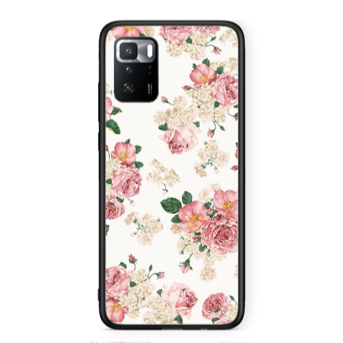 Xiaomi Poco X3 GT Pink Flowers 2 Black Glossy Θήκη