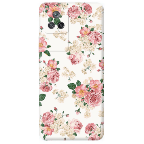 Xiaomi Poco F4 Pink Flowers 2 Transparent Silicone TPU Θήκη