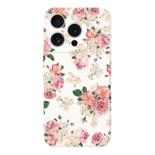 Apple iPhone 15 Pro Pink Flowers 2 Transparent Silicone TPU Θήκη