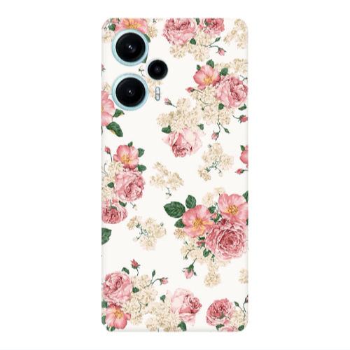 Xiaomi Poco F5 Pink Flowers 2 Transparent Silicone TPU Θήκη