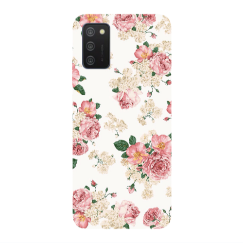 Samsung A02s Pink Flowers 2 Transparent Silicone TPU Θήκη