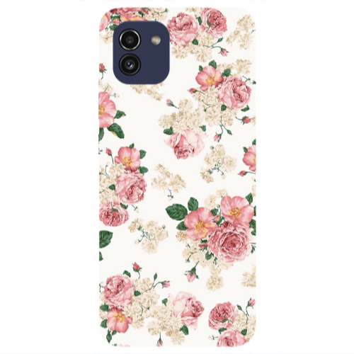 Samsung A03 Pink Flowers 2 Transparent Silicone TPU Θήκη