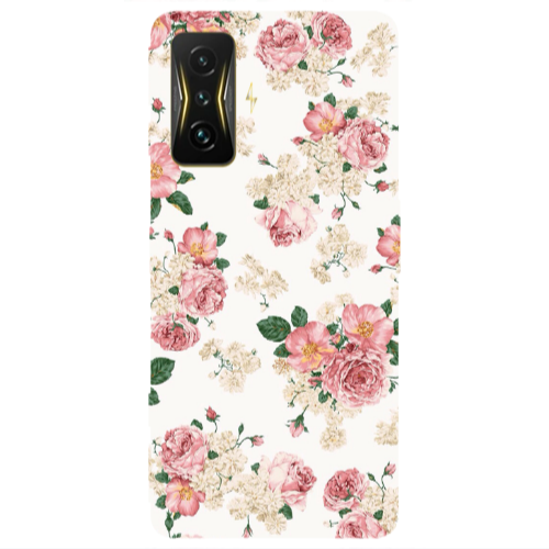 Xiaomi Poco F4 Gt Pink Flowers 2 Transparent Silicone TPU Θήκη