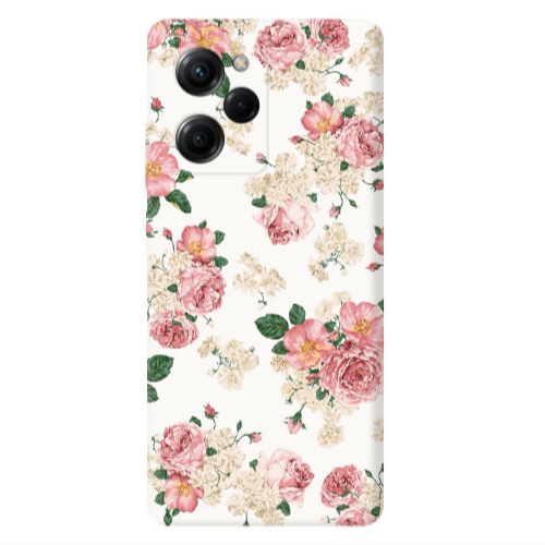 Xiaomi Poco X5 Pro Pink Flowers 2 Transparent Silicone TPU Θήκη