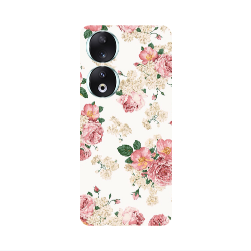 Honor 90 5G Pink Flowers 2 Transparent Silicone TPU Θήκη