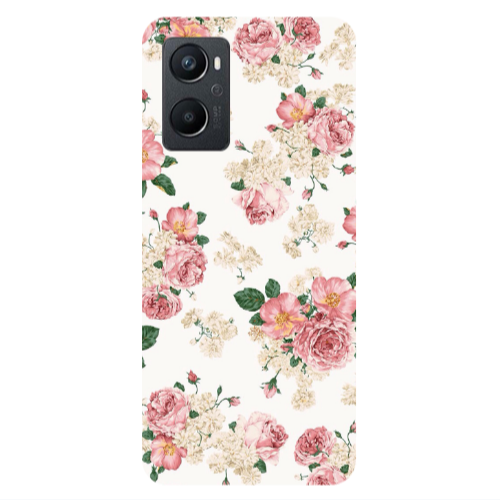 Oppo A 96 Pink Flowers 2 Transparent Silicone TPU Θήκη