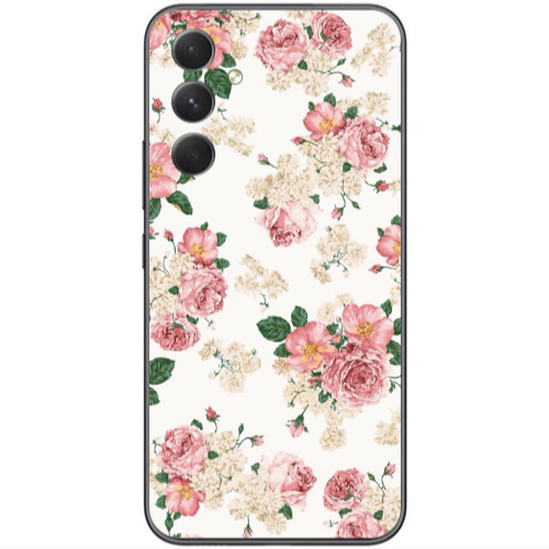 Samsung Galaxy A25 Pink Flowers 2 Transparent Silicone TPU Θήκη