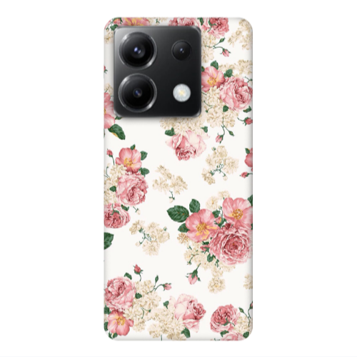 Xiaomi Poco X6 5G Pink Flowers 2 Transparent Silicone TPU Θήκη