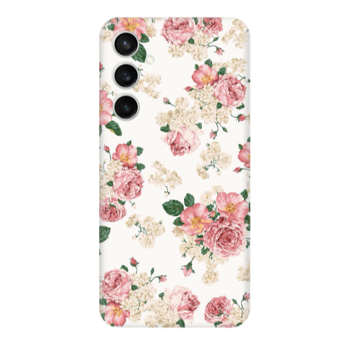 Samsung S24 Plus Pink Flowers 2 Transparent Silicone TPU Θήκη