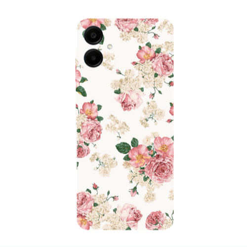 Samsung A06 Pink Flowers 2 Transparent Silicone TPU Θήκη