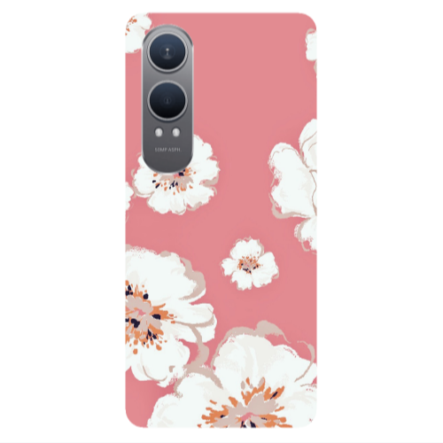 Oneplus Nord Ce 4 lite White Flowers Transparent Silicone TPU Θήκη