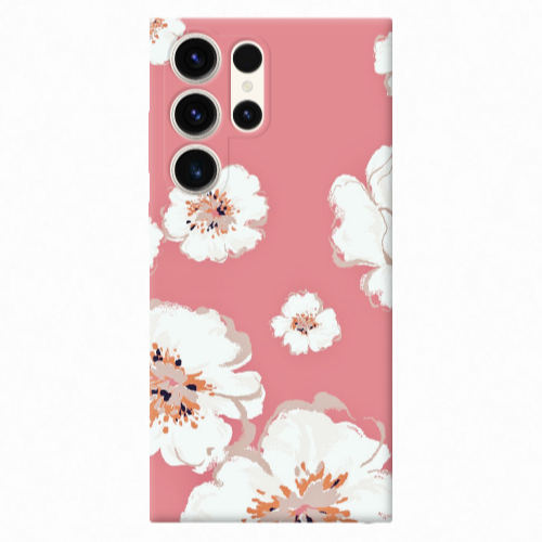 Samsung S25 Ultra White Flowers Transparent Silicone TPU Θήκη