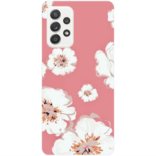 Samsung A52 White Flowers Transparent Silicone TPU Θήκη