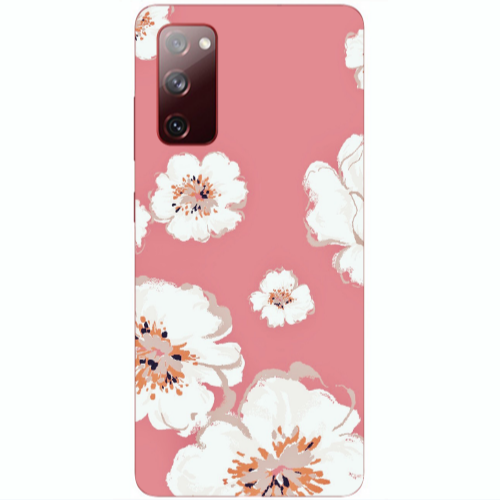 Samsung S20 FE White Flowers Transparent Silicone TPU Θήκη