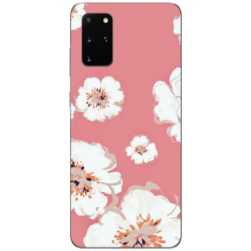 Samsung S20 Plus White Flowers Transparent Silicone TPU Θήκη