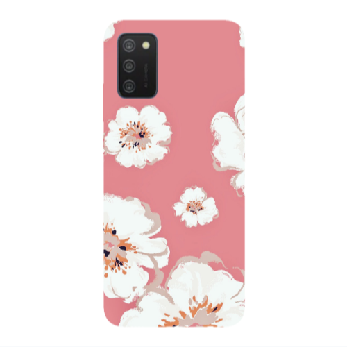 Samsung A03S White Flowers Transparent Silicone TPU Θήκη