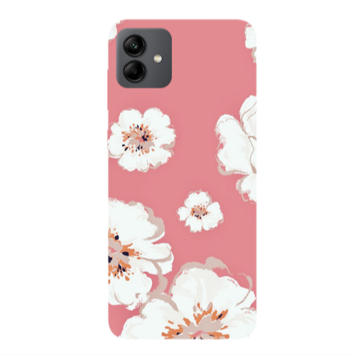 Samsung A04 White Flowers Transparent Silicone TPU Θήκη