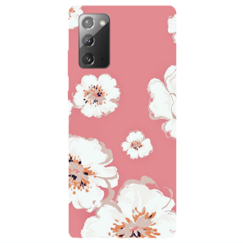 Samsung Note 20 White Flowers Transparent Silicone TPU Θήκη