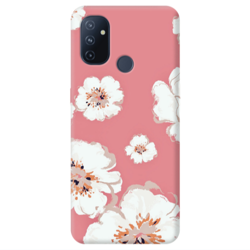 Oneplus Nord 100 White Flowers Transparent Silicone TPU Θήκη