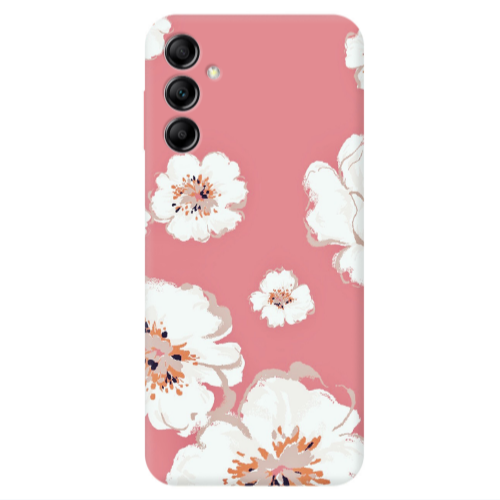 Samsung A24 White Flowers Transparent Silicone TPU Θήκη