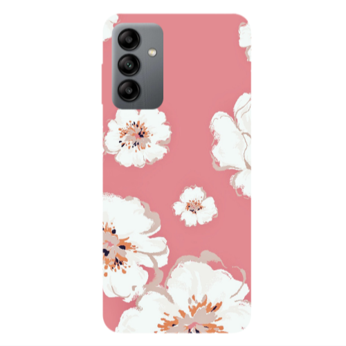 Samsung A13 5G White Flowers Transparent Silicone TPU Θήκη