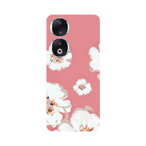 Honor 90 5G White Flowers Transparent Silicone TPU Θήκη