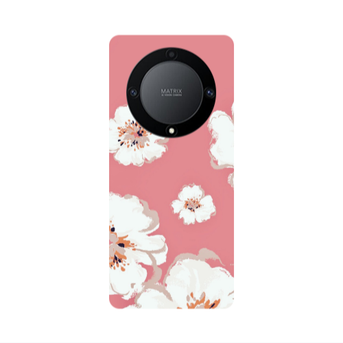 Honor Magic5 Lite 5G White Flowers Transparent Silicone TPU Θήκη