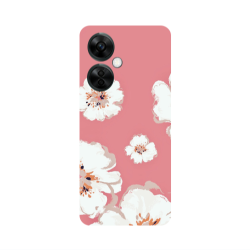 Oneplus Nord CE 3 Lite 5G White Flowers Transparent Silicone TPU Θήκη