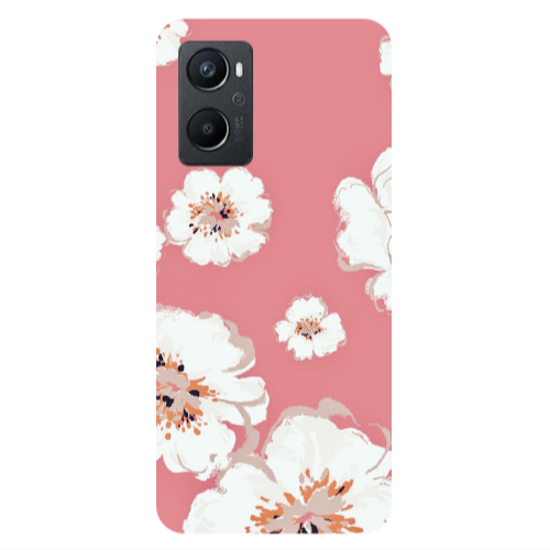 Oppo A 96 White Flowers Transparent Silicone TPU Θήκη