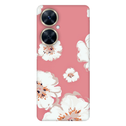 Huawei Nova 11i White Flowers Transparent Silicone TPU Θήκη